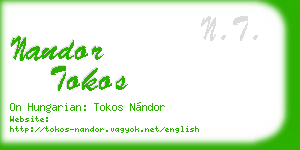 nandor tokos business card